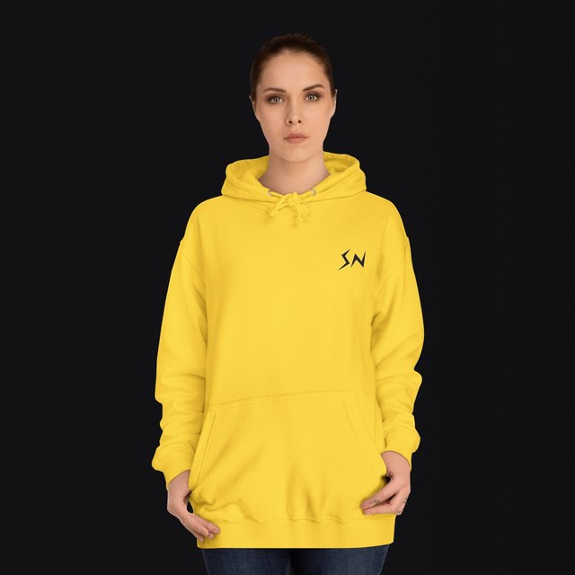 💛🩶🖤 STACKER NEWS Unisex Hoodie — Sun Yellow, XL