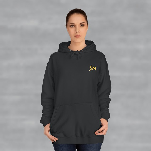 💛🩶🖤 STACKER NEWS Unisex Hoodie — Jet Black, 2XL