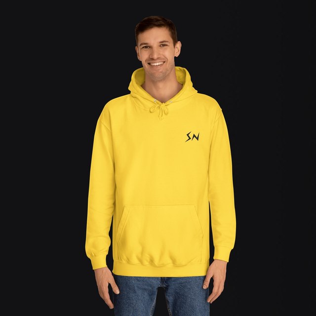 💛🩶🖤 STACKER NEWS Unisex Hoodie — Sun Yellow, 2XL