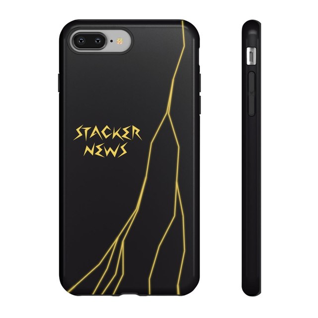 STACKER NEWS iPhone Black Tough Cases — iPhone 8 Plus, Glossy