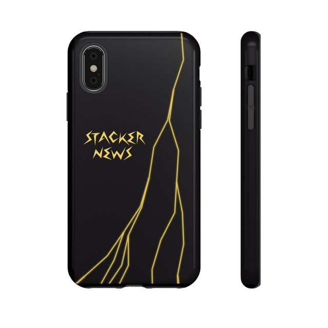 STACKER NEWS iPhone Black Tough Cases — iPhone XS, Glossy