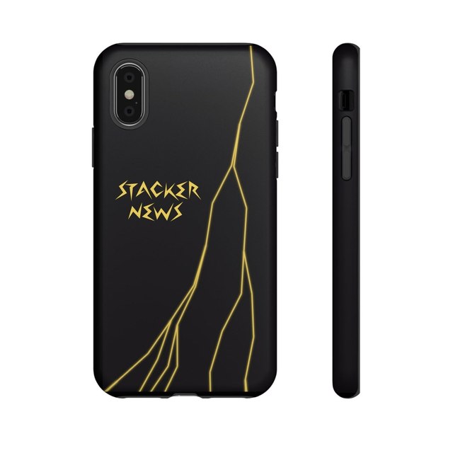 STACKER NEWS iPhone Black Tough Cases — iPhone XS, Matte