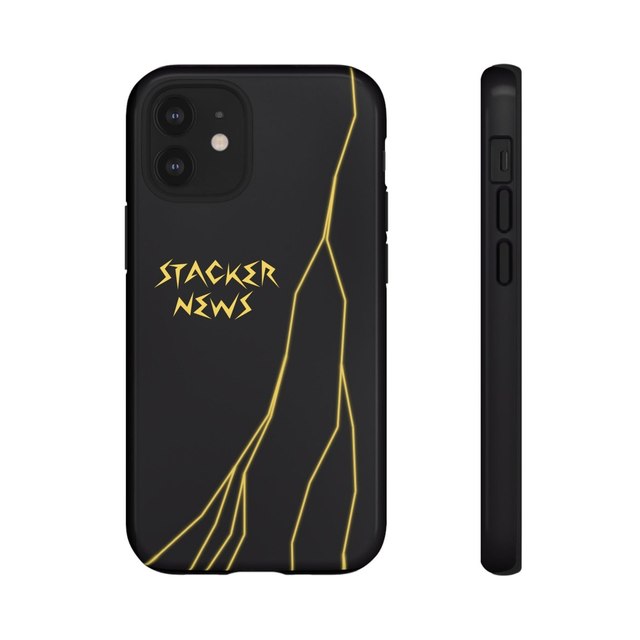 STACKER NEWS iPhone Black Tough Cases — iPhone 12 Mini, Glossy