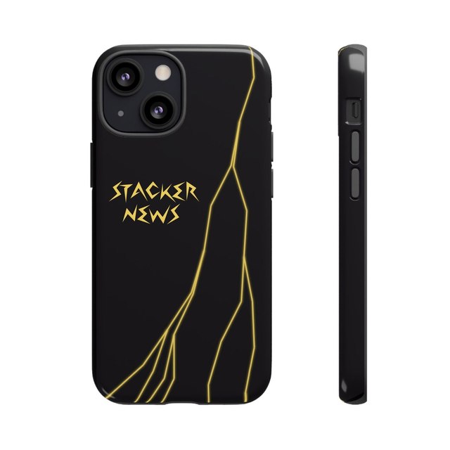 STACKER NEWS iPhone Black Tough Cases — iPhone 13 Mini, Glossy