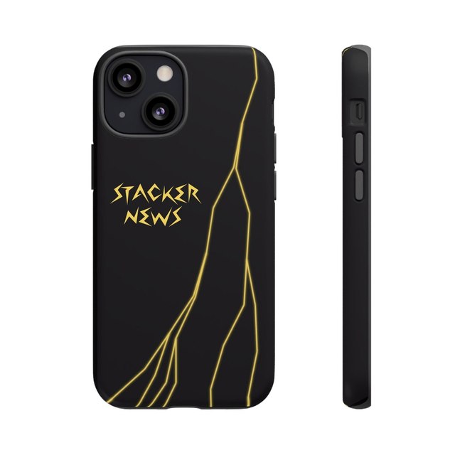 STACKER NEWS iPhone Black Tough Cases — iPhone 13 Mini, Matte