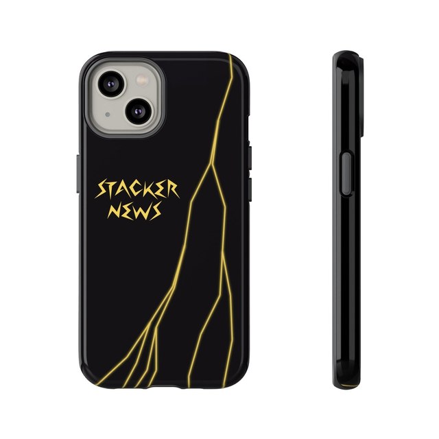 STACKER NEWS iPhone Black Tough Cases — iPhone 14, Glossy