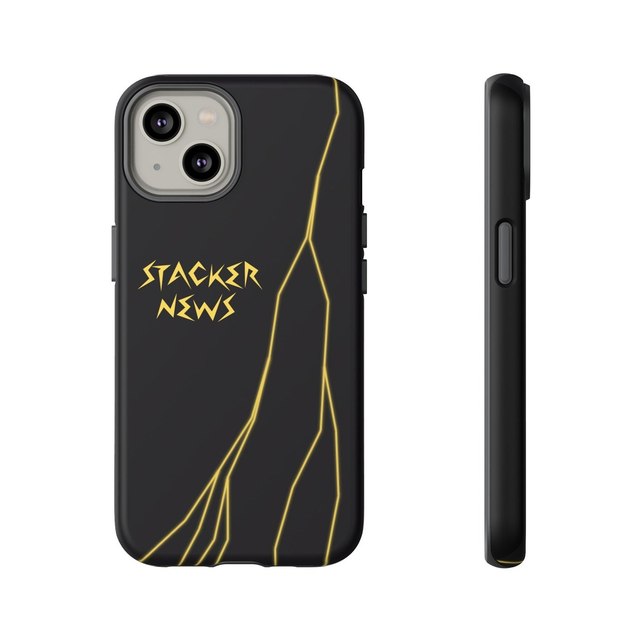 STACKER NEWS iPhone Black Tough Cases — iPhone 14, Matte