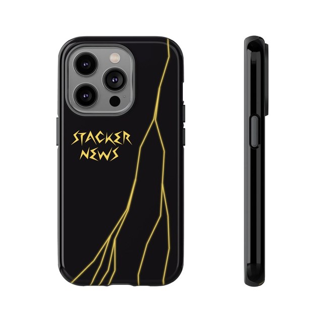 STACKER NEWS iPhone Black Tough Cases — iPhone 14 Pro, Glossy