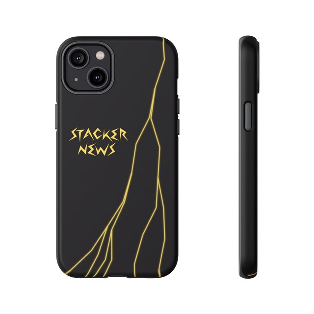 STACKER NEWS iPhone Black Tough Cases — iPhone 14 Plus, Matte
