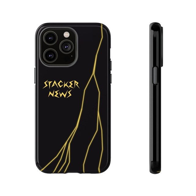 STACKER NEWS iPhone Black Tough Cases — iPhone 14 Pro Max, Glossy