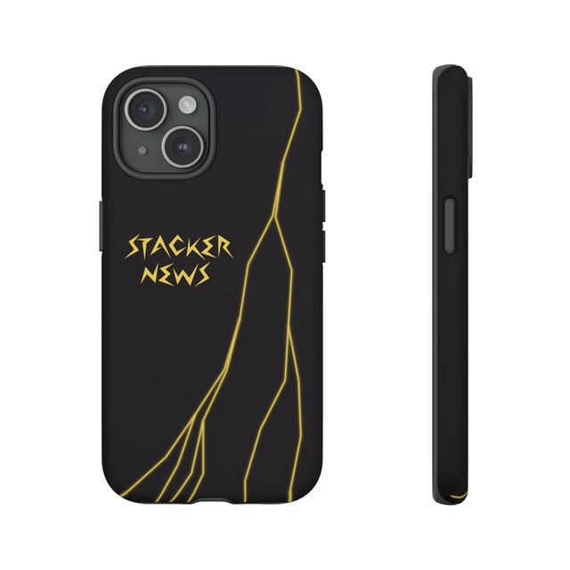 STACKER NEWS iPhone Black Tough Cases — iPhone 15, Matte