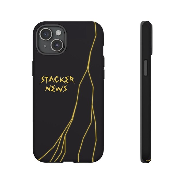 STACKER NEWS iPhone Black Tough Cases — iPhone 15 Plus, Matte