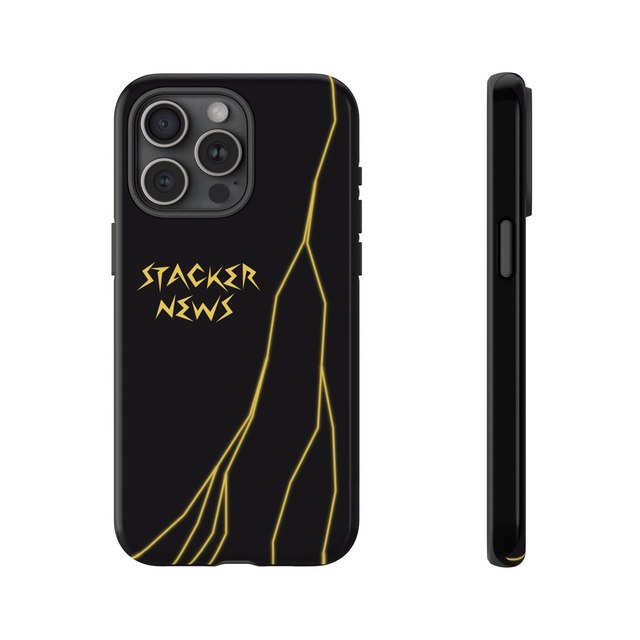 STACKER NEWS iPhone Black Tough Cases — iPhone 15 Pro Max, Glossy