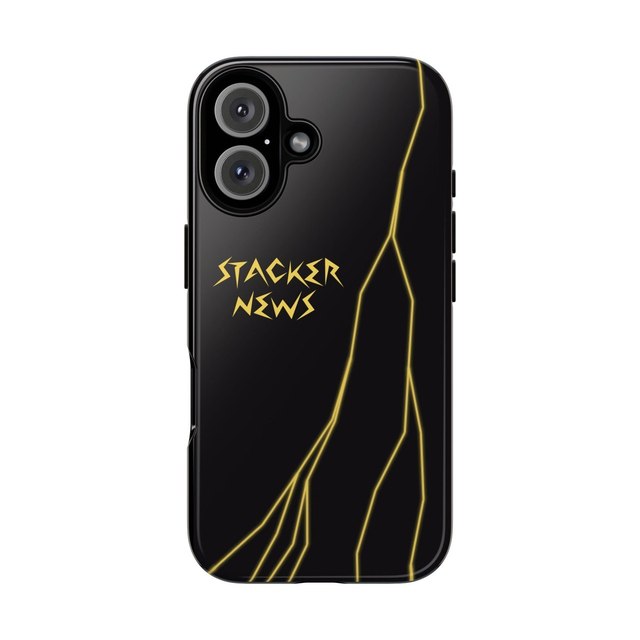 STACKER NEWS iPhone Black Tough Cases — iPhone 16, Glossy