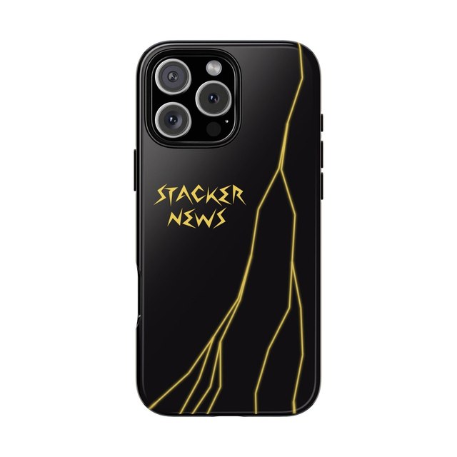 STACKER NEWS iPhone Black Tough Cases — iPhone 16 Pro Max, Glossy