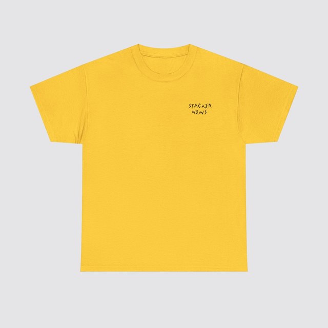 💛🖤 STACKER NEWS Unisex Heavy Cotton Tee — Daisy, M