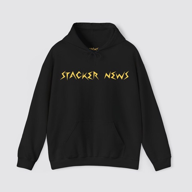 💛🖤 STACKER NEWS Unisex Heavy Blend™ Hoody — Black, S
